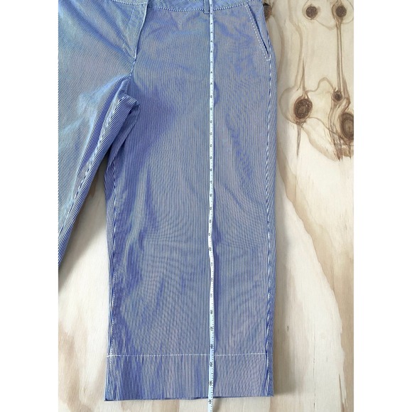 Talbots blue and white wide crop Capri pants size 16P Plus Size - Picture 3 of 9